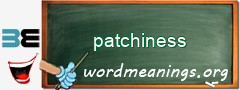 WordMeaning blackboard for patchiness